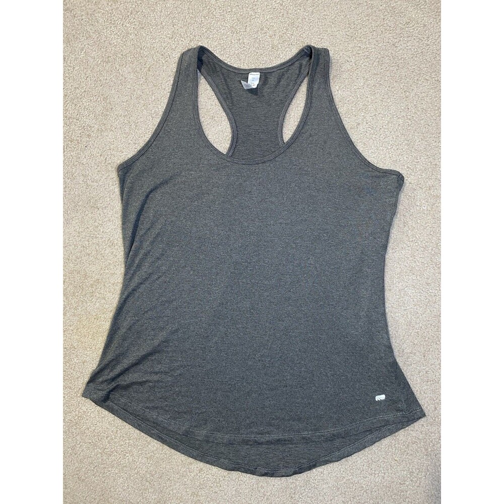 Marika L Grey Racerback Workout Tank Top Athletic Activewear Solid Gray